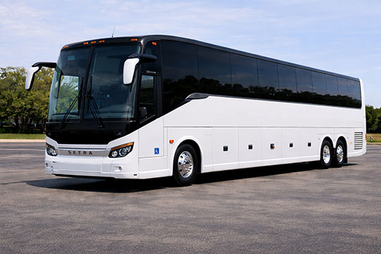 56-passenger charter bus available for charter in Dublin, OH